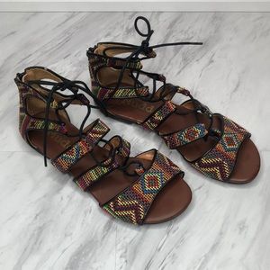Mudd Textile Strappy Sandals, Women’s 7.5